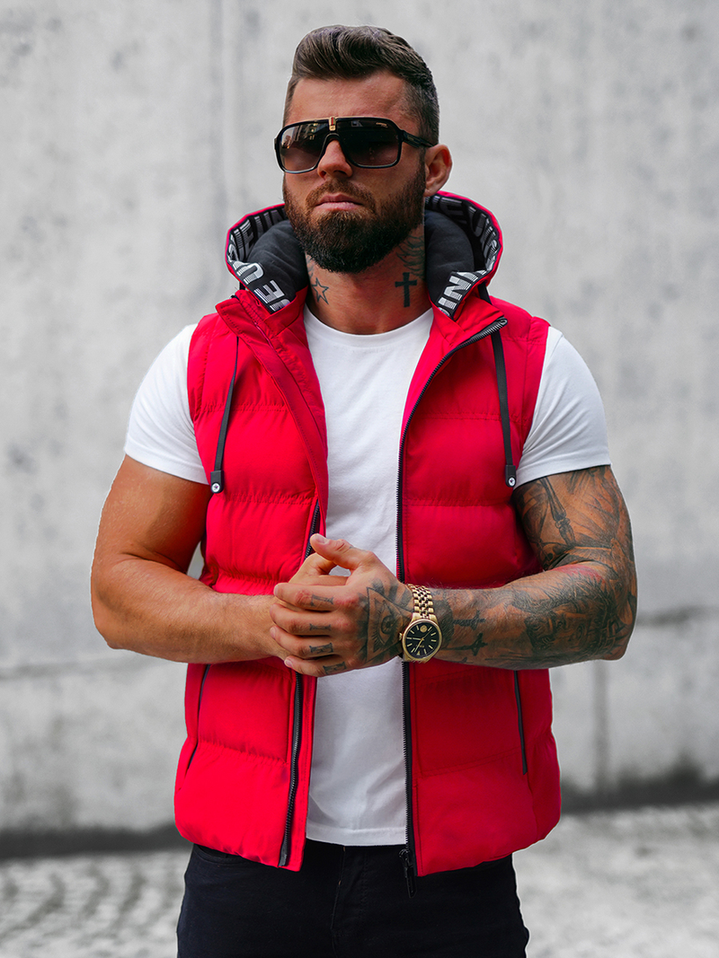 Chaleco de hombre roja OZONEE JS/5M758/270