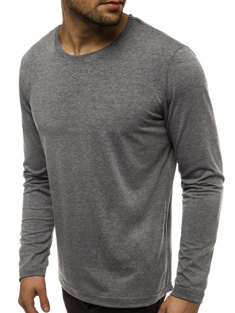 Camiseta de manga larga de hombre grafito OZONEE JS/CX01