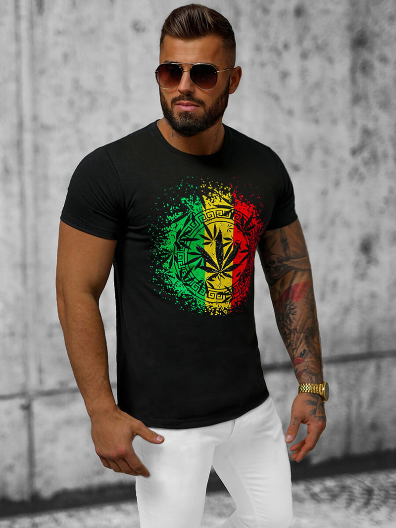 Camiseta de hombre negra OZONEE O/T138/3Z