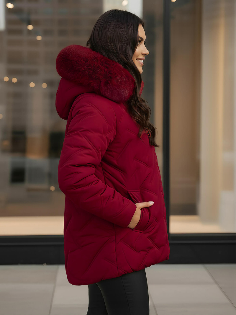 Chaqueta de mujer burdeos OZONEE JS/16M9296/06Z