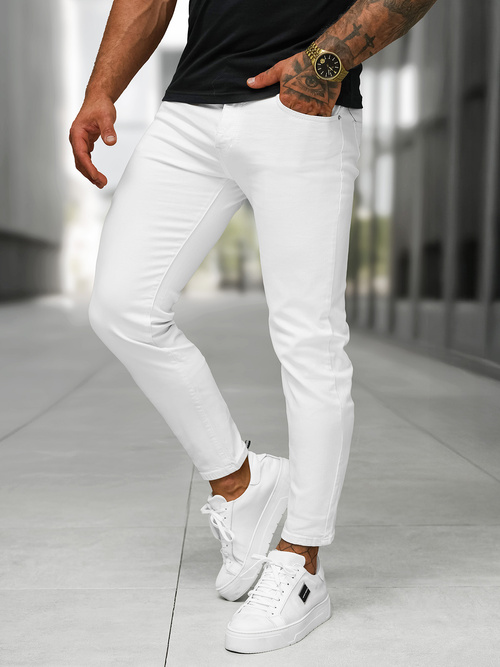 Vaqueros de hombre blancos OZONEE BL/JK884