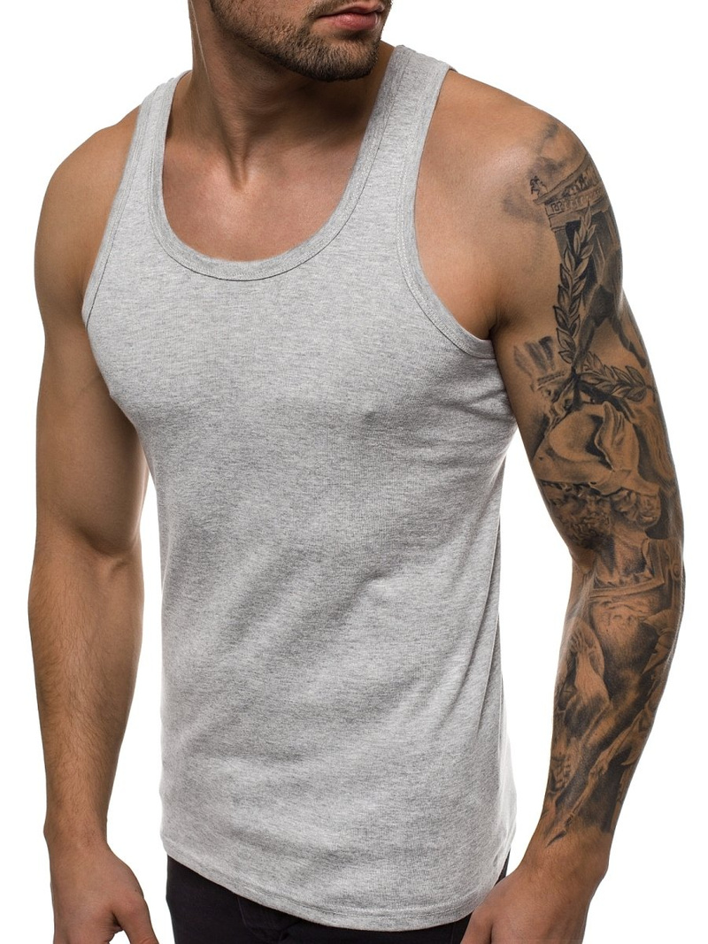Camiseta sin mangas de hombre gris OZONEE JS/NB001