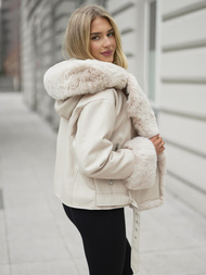 Chaqueta de cuero para mujer crudo OZONEE JS/61M8506/290Z