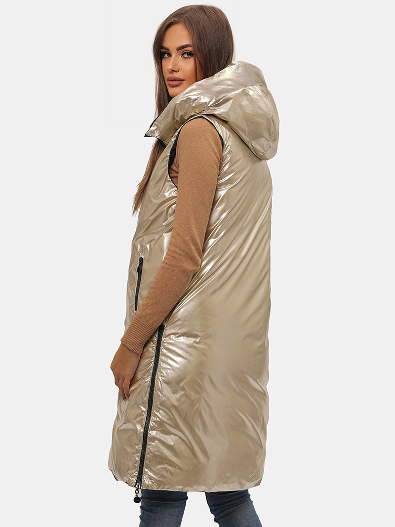 Chaleco de mujer negro-dorada OZONEE O/H1121/99