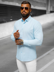 Camisa de hombre azul claro OZONEE O/V59