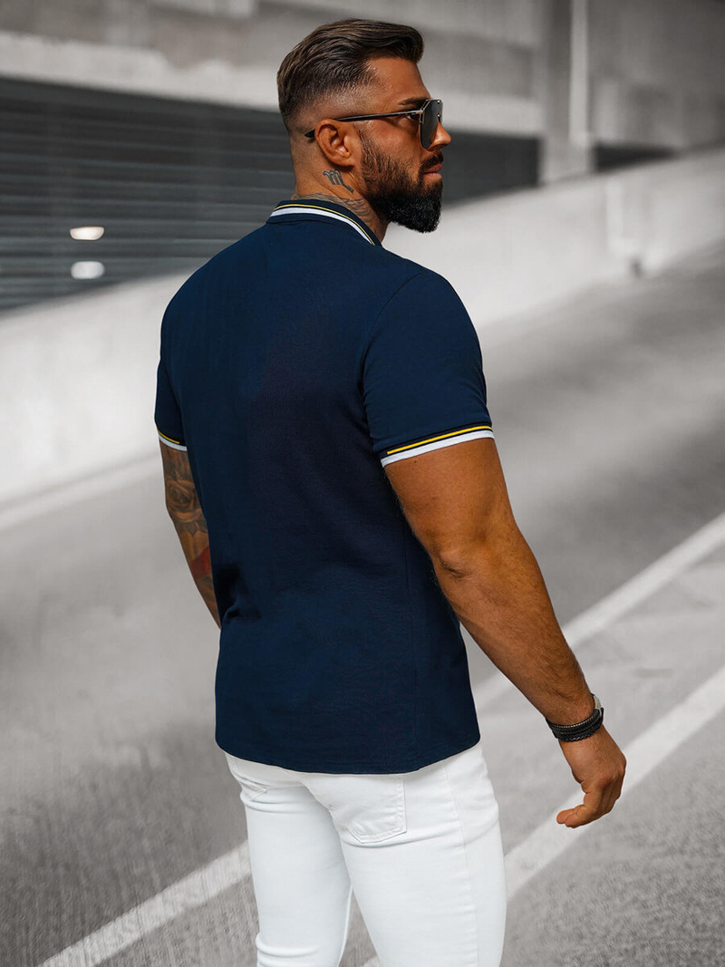 Polo de hombre azul marino OZONEE O/DA736