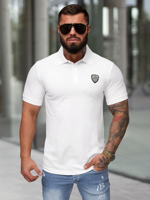 Polo de hombre blanca OZONEE NB/MT3121