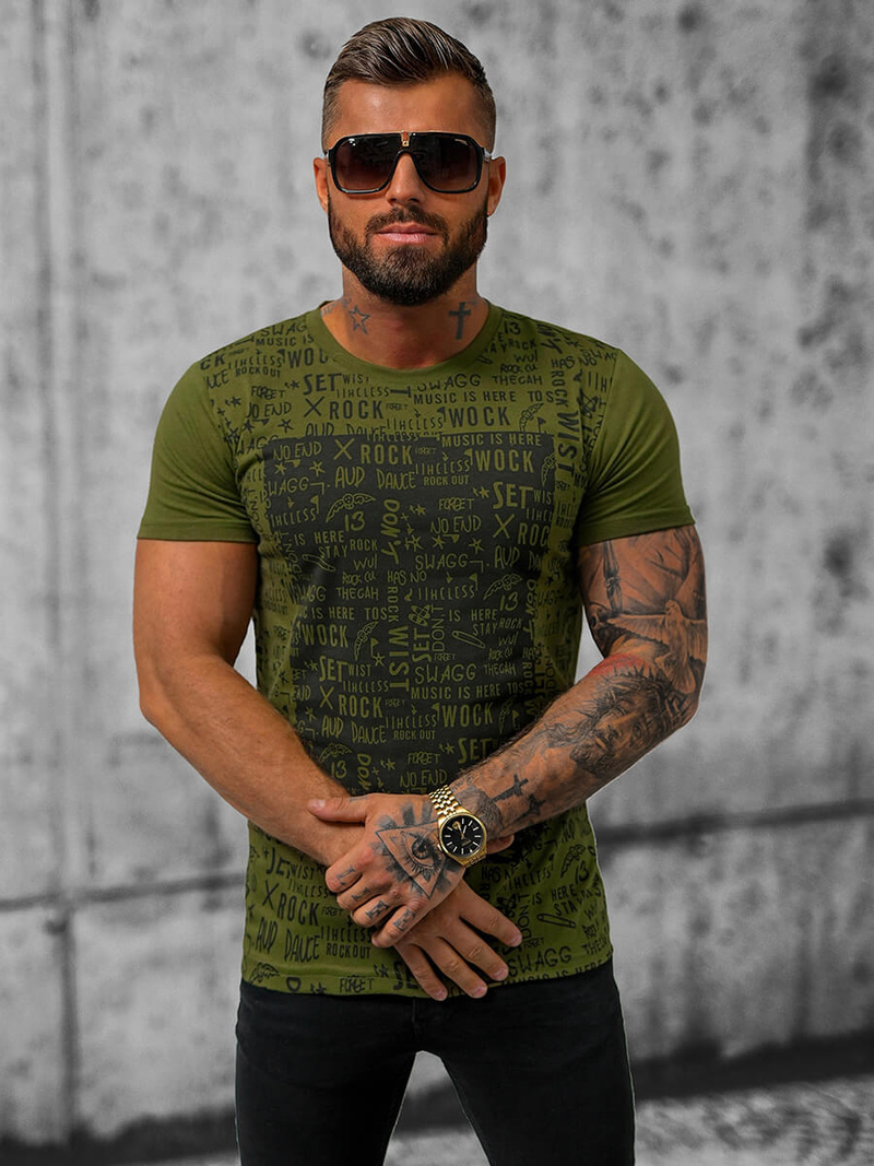 Camiseta de hombre verde OZONEE O/T122/29Z