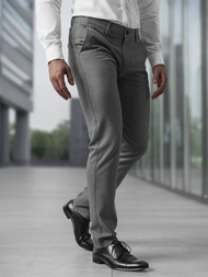 Pantalón chino de hombre gris oscuro OZONEE V/6545