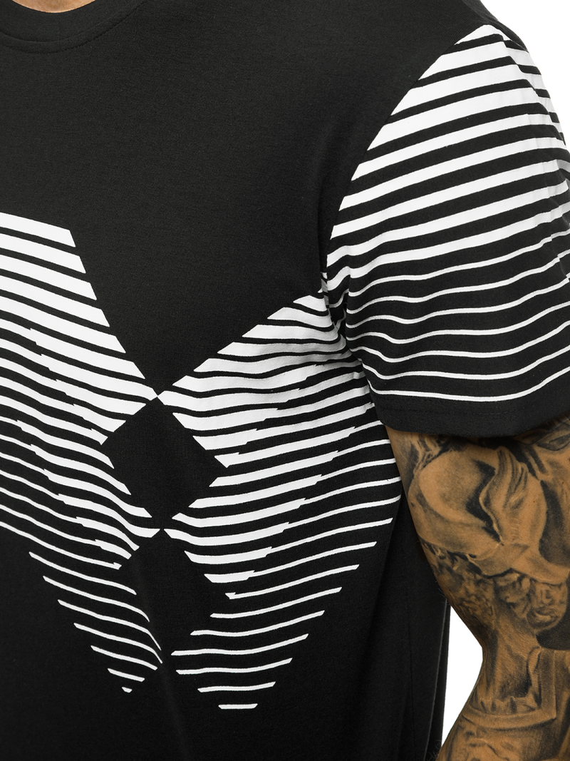 Camiseta de hombre negra OZONEE JS/KS2058Z