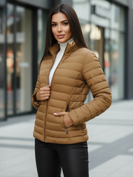 Chaqueta de mujer beige oscuro OZONEE JS/16M9109/84Z