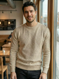 Jersey de hombre beige OZONEE JS/59B3607/155