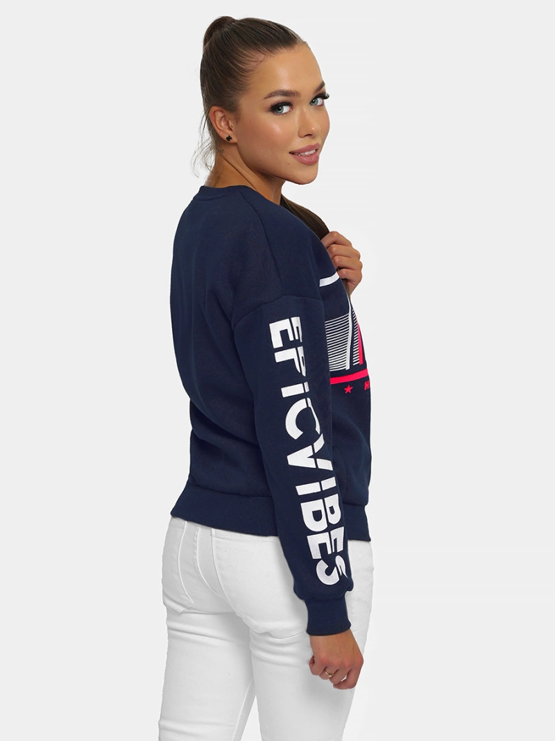 Sudadera de mujer azul marino OZONEE JS/B26008