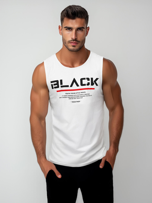 Camiseta sin mangas de hombre blanca OZONEE JS/8B1712/1