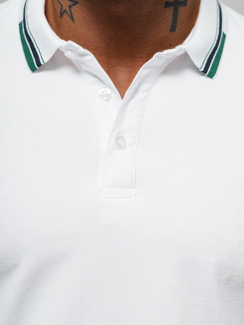 Polo de hombre blanca OZONEE O/DA736