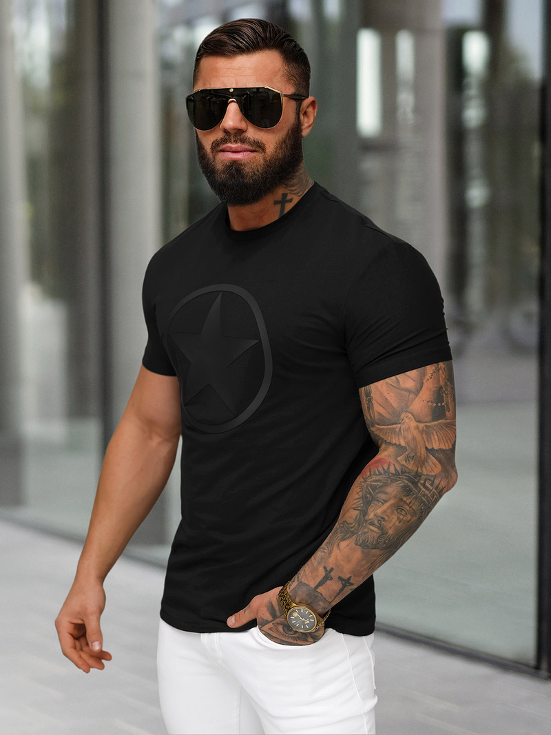 Camiseta de hombre negras OZONEE NB/MT3151