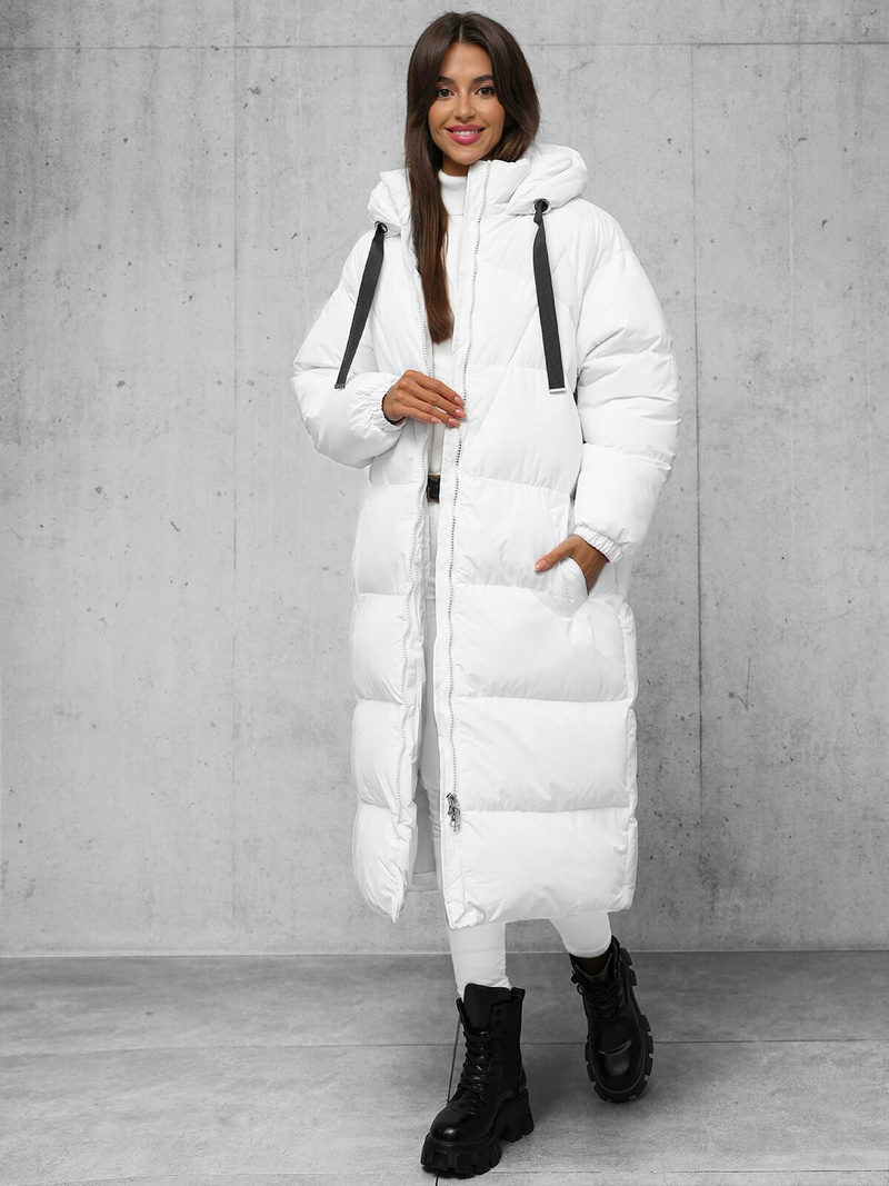 Chaqueta de mujer blanca OZONEE JS/5M3163/281Z