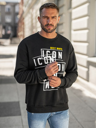 Sudadera de hombre negra OZONEE JS/8B1763/3