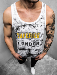 Camiseta sin mangas de hombre blanca OZONEE JS/SS11037Z