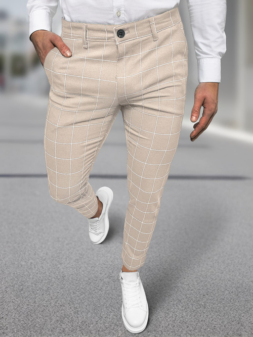 Pantalón chino de hombre beige OZONEE DJ/5505