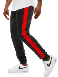 Pantalón de chándal de hombre negro-roja OZONEE JS/JZ11003