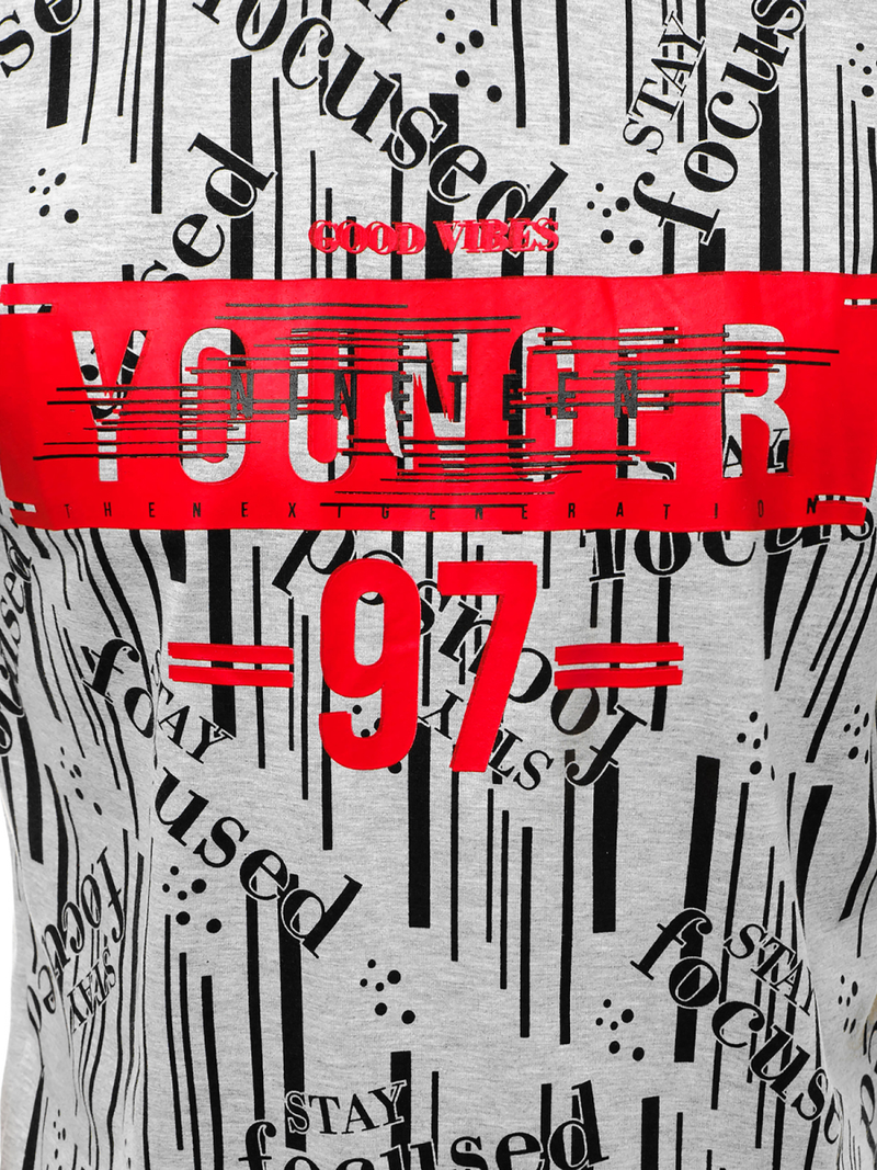 Camiseta de hombre gris OZONEE JS/KS1993Z