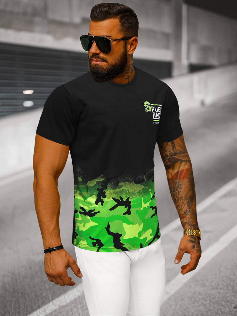 Camiseta de hombre verde OZONEE JS/S985/153Z