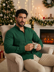 Camisa de hombre verde OZONEE O/V78Z