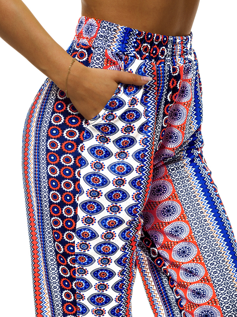 Pantalones de mujer azul/naranja OZONEE JS/1017/B69