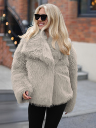 Chaqueta de mujer gris-beige OZONEE JS/61M8515/92