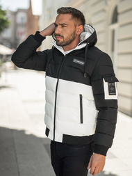 Chaqueta de invierno de hombre negro-blanca OZONEE JS/31M5083/281