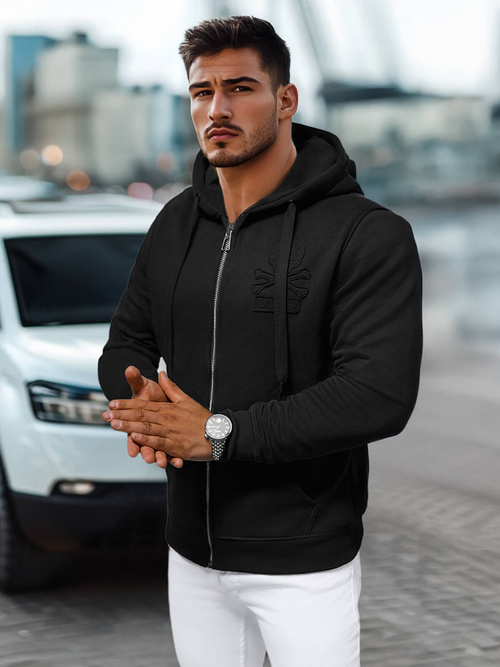 Sudadera de hombre negra OZONEE NB/MF2003Z