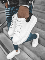 Sneakers de hombre blanco-negras OZONEE B/2051