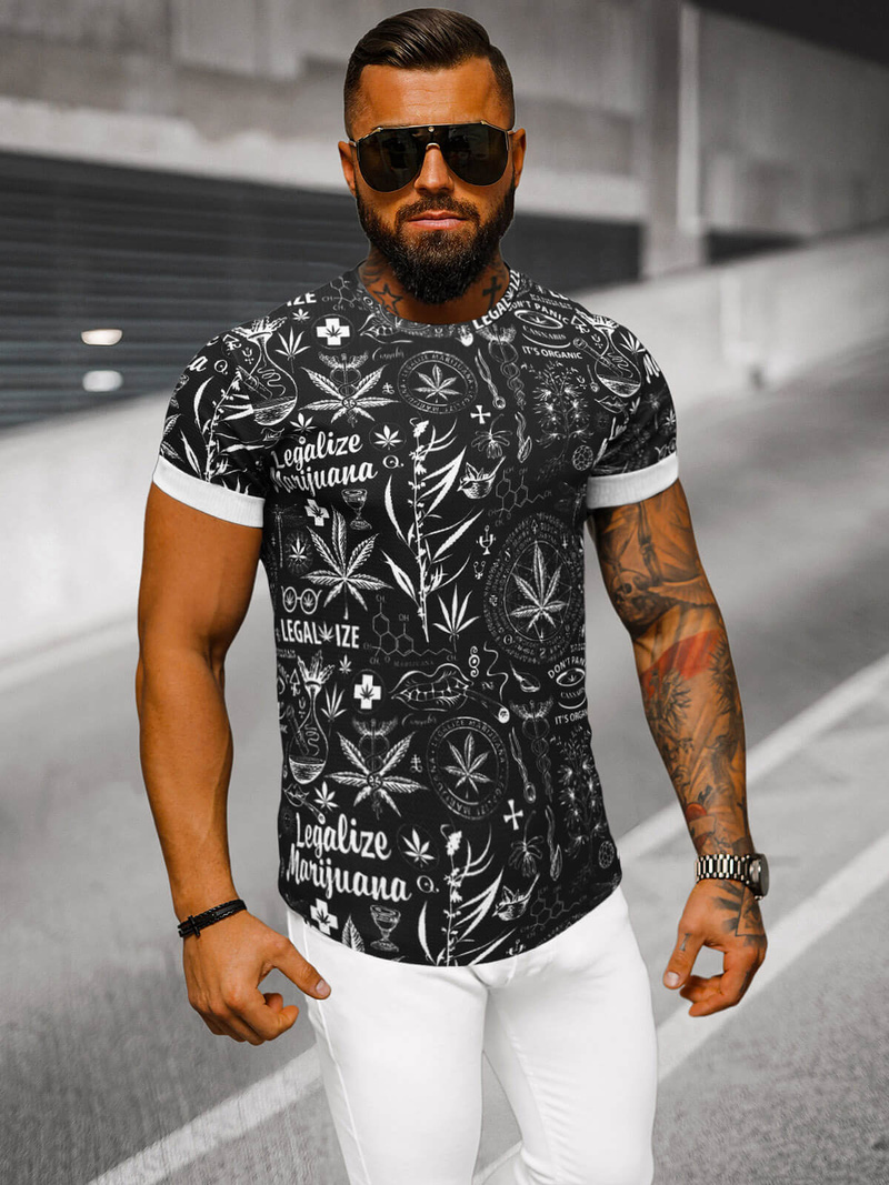 Camiseta de hombre negras OZONEE O/P1347