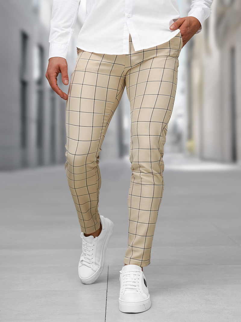 Pantalón chino de hombre beige OZONEE DJ/5522Z