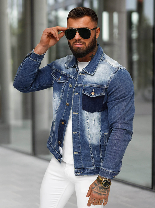 Chaqueta vaquera de hombre azul OZONEE NB/MJ536B