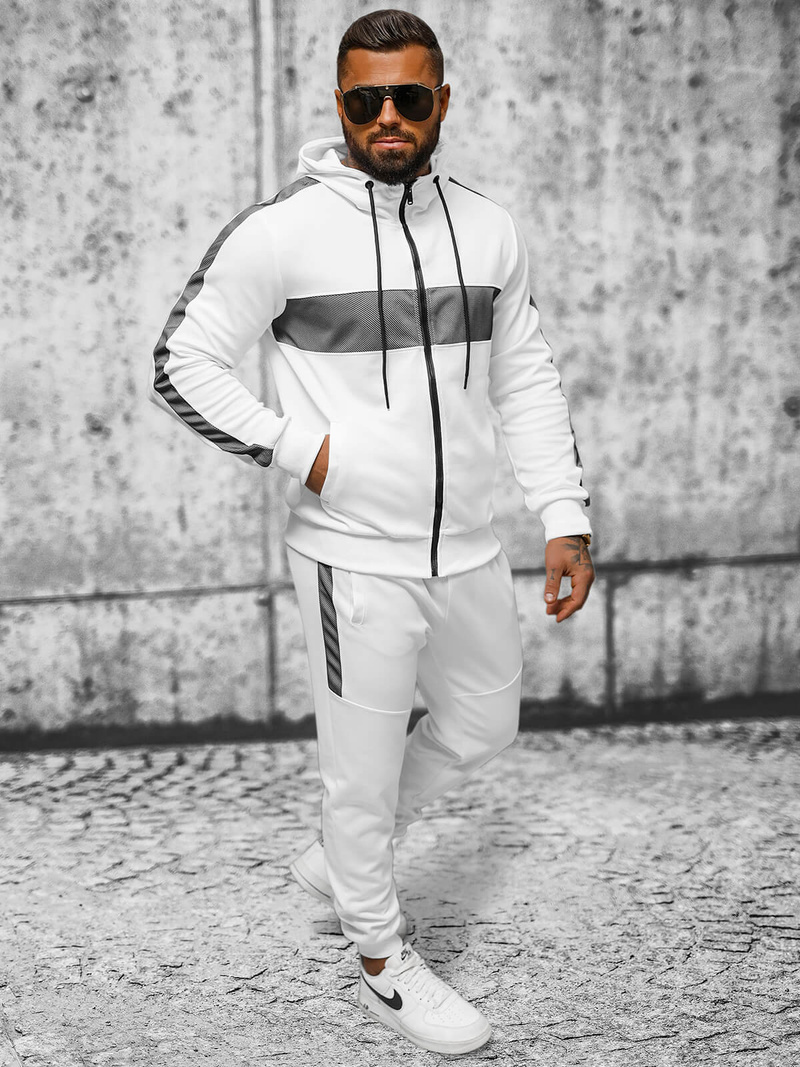 Chándal de hombre blanco OZONEE JS/8C8115/1