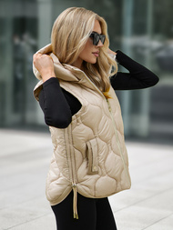 Chaleco de mujer beige OZONEE JS/5M3235/62