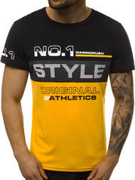 Camiseta de hombre negro-amarillo OZONEE JS/SS10900