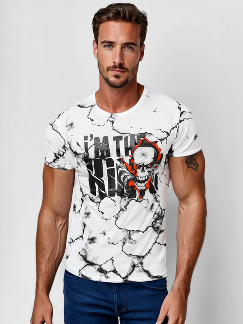 Camiseta de hombre blancos OZONEE JS/Y70028Z