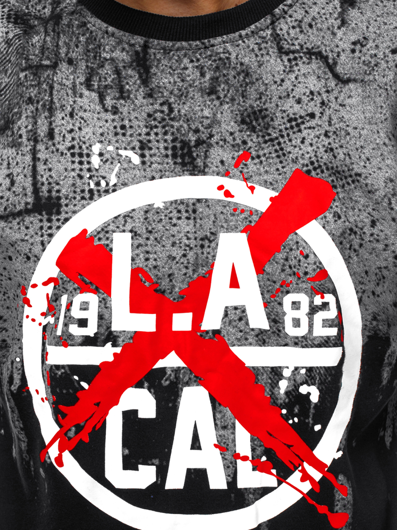 Sudadera de hombre negra OZONEE JS/22053Z