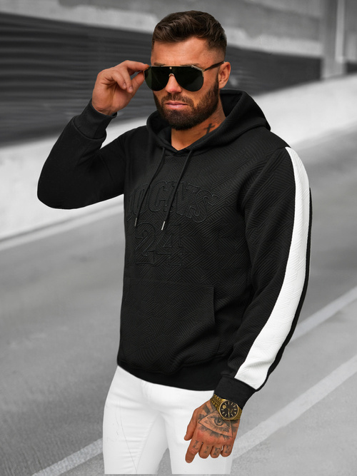Sudadera de hombre negra OZONEE JS/3B579