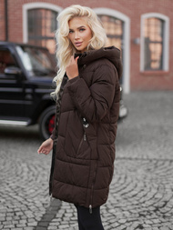 Chaqueta de mujer en chocolate OZONEE JS/16M9302/158Z