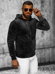 Sudadera velour de hombre negra OZONEE JS/8B1168/3