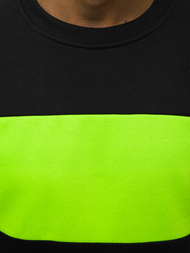 Sudadera de hombre negra-verde OZONEE JS/2010Z