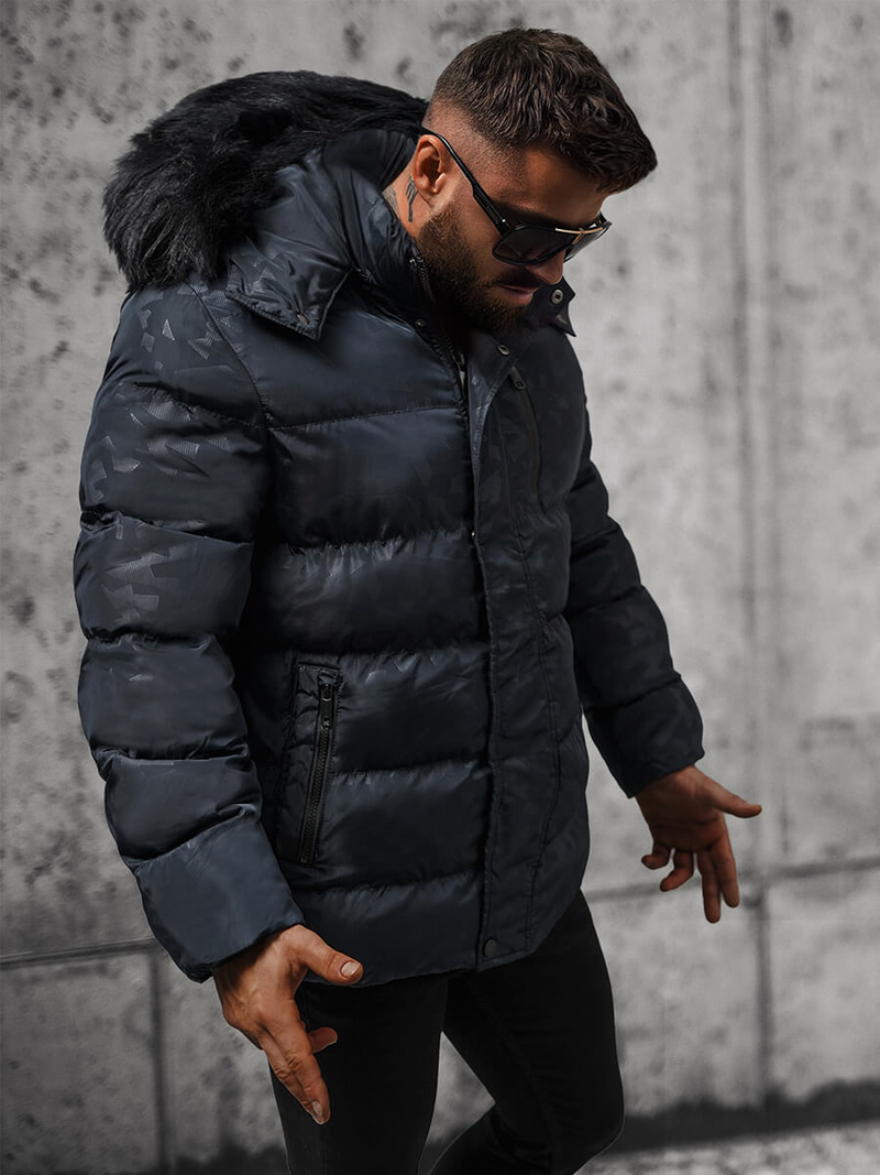 Chaqueta de hombre azul marino OZONEE JS/27M8109