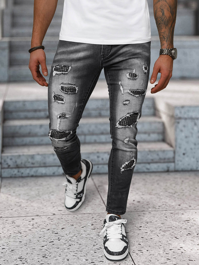 Vaqueros de hombre negras OZONEE NB/MP0152N