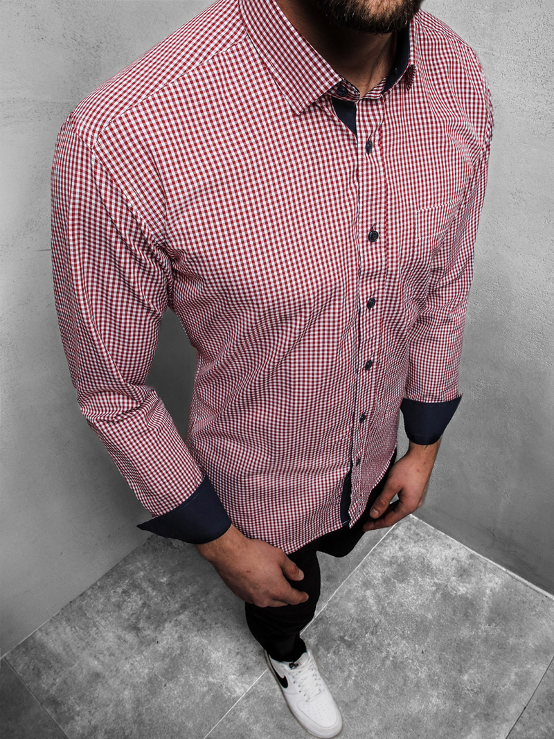 Camisa de hombre roja OZONEE B/K58Z