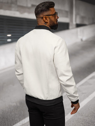 Chaqueta de cuero de hombre blanca OZONEE O/88120