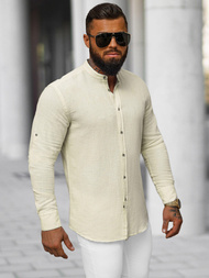 Camisa de hombre beige OZONEE O/V117